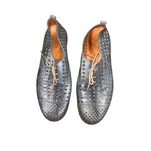 Karyuka Genuine Leather Perforated Lace Up Comfort Walking Shoes EU 41 US 10